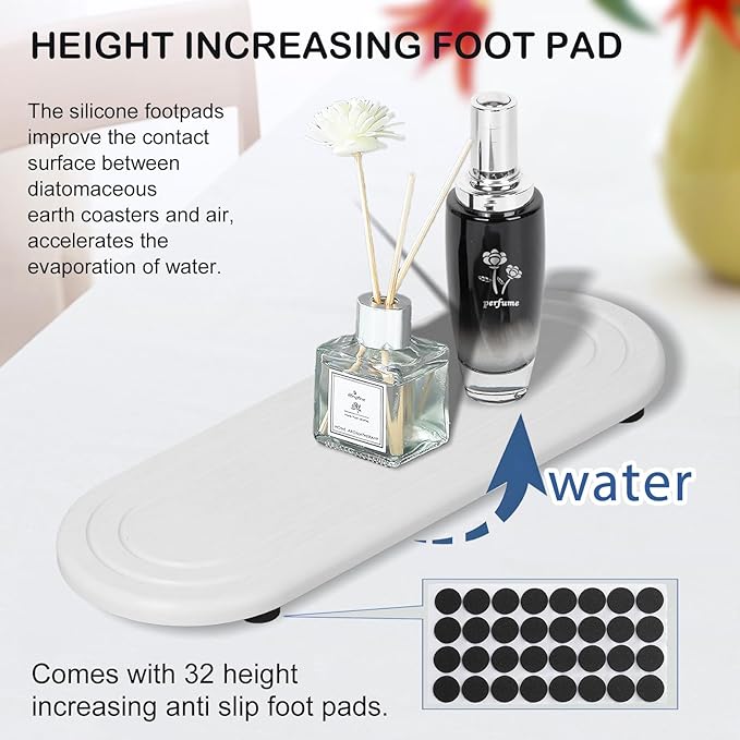 2PCS Water Absorbing Stone Tray, Fast Drying Diatomite Stone Sink Tray, Water Absorbent Diatomite Coasters, Stones Soap Trays for Kitchen Sink, Bathroom Counter Hand Soap Dish & Holders