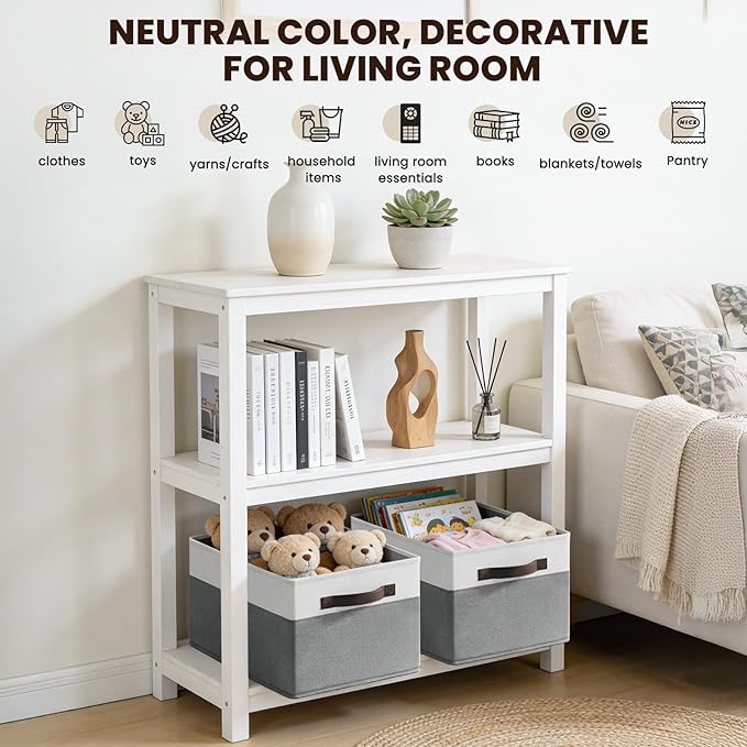 Criusia Large Storage Baskets 8 Pack Versatile Fabric Storage Bins for Closet Cabinet Wardrobe Nursery Pantry | Nursery Organizer Bins for Baby Diaper Toys Clothes | Housewarming Mothers Day Gift