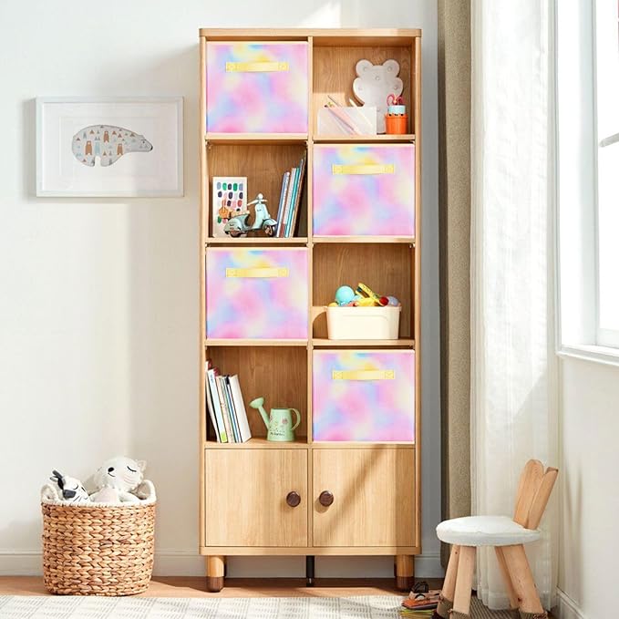 ShellKingdom Storage Bins, Foldable Fabric Storage Cubes And Cloth Storage Organizer Drawer For Closet And Toys Storage, 2 Pack (Chromatic Tie Dye)