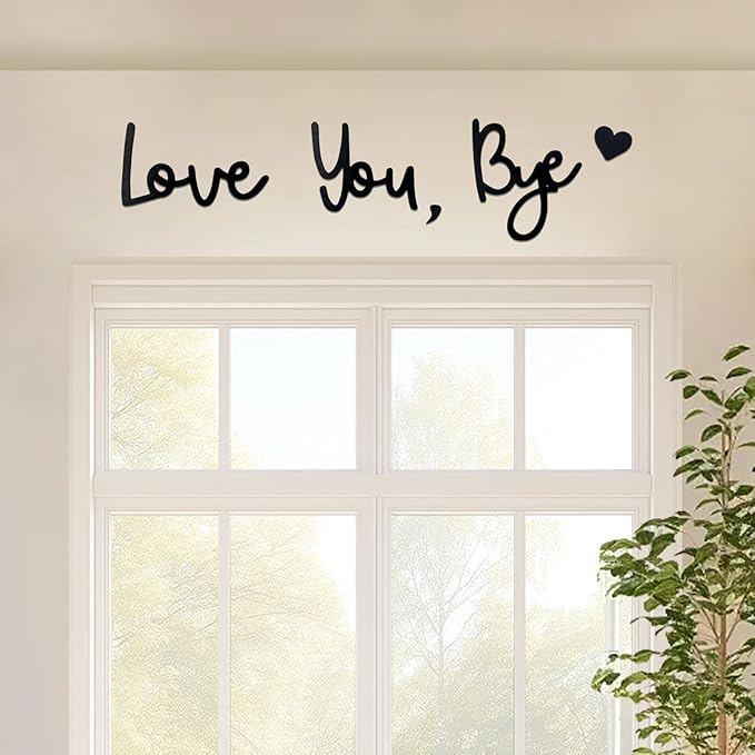 Wooden Love You Bye Sign Home Decor - Boho Farmhouse Wall Art Decor for Stylish Living Room, Hallway Entryway, Wall Decor Door Sign Gift for Your Family Lovers