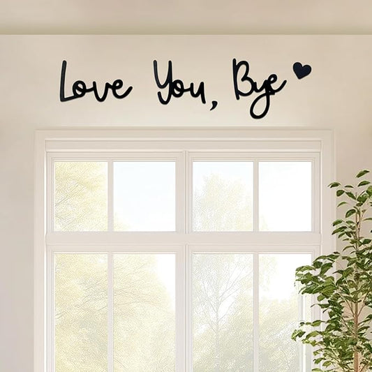 Wooden Love You Bye Sign Home Decor - Boho Farmhouse Wall Art Decor for Stylish Living Room, Hallway Entryway, Wall Decor Door Sign Gift for Your Family Lovers
