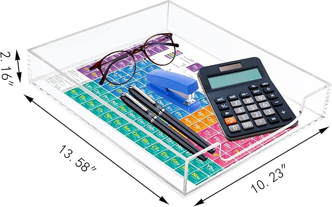 Tasybox Acrylic Letter Paper Organizer, Clear Desk Organizer Tray Stackable Desk Accessories Tray for School Home Office Supplies