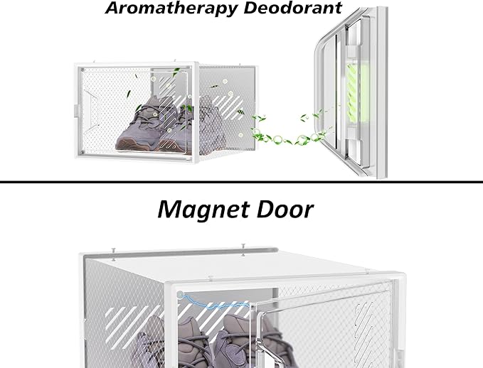 Shoe Storage, 12 Pack X-Large Shoe Organizer for Closet, Shoe Boxes Clear Plastic Stackable Shoe Storage Boxes for Size 13