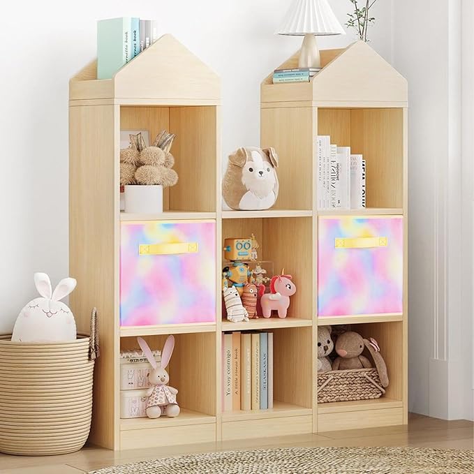 ShellKingdom Storage Bins, Foldable Fabric Storage Cubes And Cloth Storage Organizer Drawer For Closet And Toys Storage, 2 Pack (Chromatic Tie Dye)