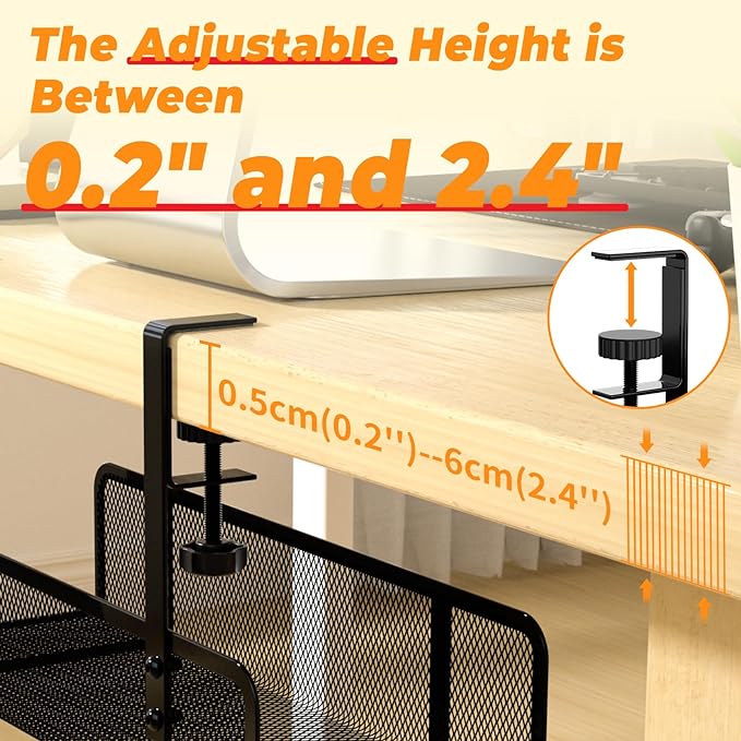 Under Desk Cable Management Tray, Wire Management Cable Organizer Box, Cord Organizer Storage Cable Raceways for Office, Home - No Damage to Desk, No Drill