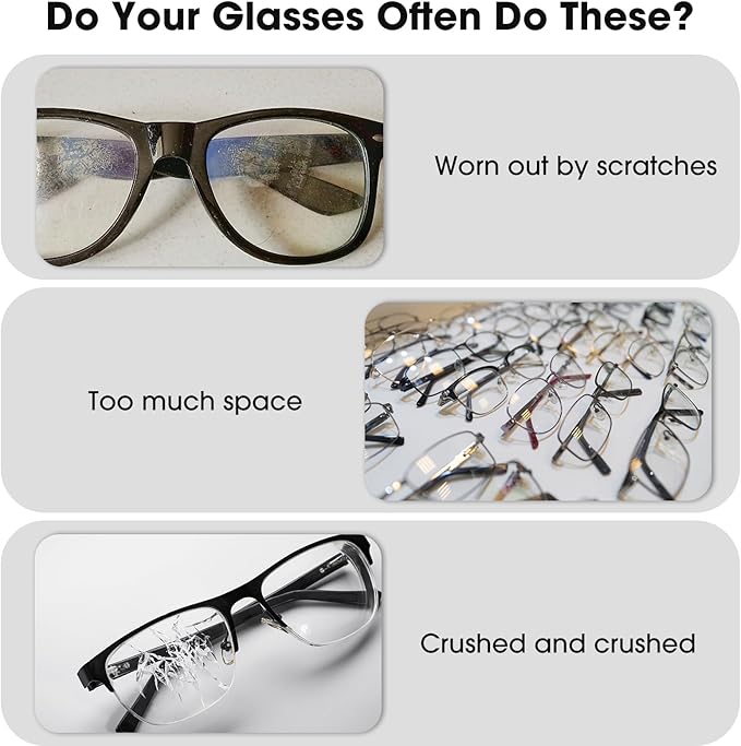 Clear Acrylic 2-Drawer Storage Glasses Organization Drawers Makeup Organizer Box Holder for Sunglasses, Small Items, Makeup Brush Sets, Jewelry Trays and Accessories, 7.24”x7.56”x5.6” (Transparent)