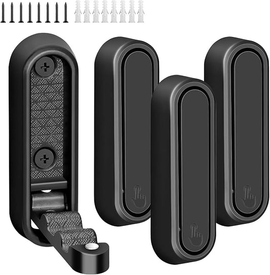 Folding Wall Hooks,4Pcs Black Heavy Duty Wall Hook Folding Coat Hooks for Hanging Coats Bathrobes Green Plants Bags Keys Towel Gold Hook for a Functional Home(4, Black)