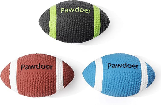 Squeaky Dog Ball, Soft Latex Rubber Squeaky Toy for Small Dogs Puppies, Cute Bounce Squeak Football for Fetch Play