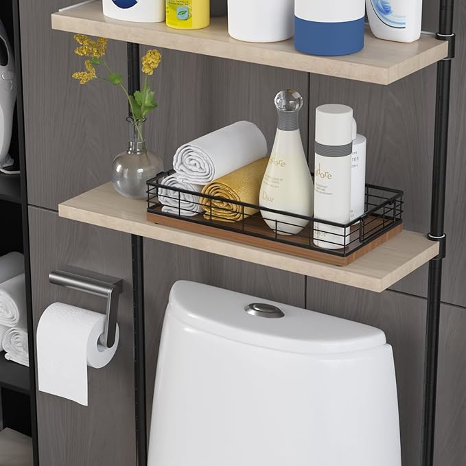 Toilet Paper Basket, 2PCS 13 Inch Bathroom Tank Tray Top of Toilet Storage Toiletries Organizer for Bathroom, Living Room and Kitchen