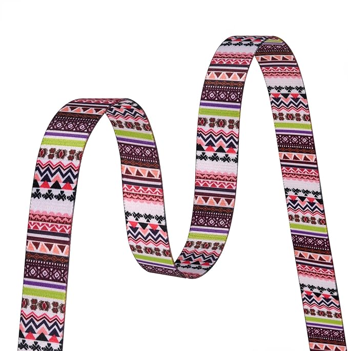 Dog Collar with Bohemia Floral Tribal Geometric Patterns - Soft Ethnic Style Collar Adjustable for Small Medium Large Dogs(Pink Bohemia,L)