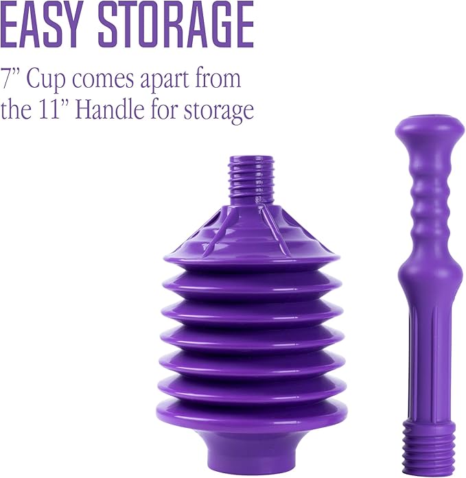 JS Jackson Supplies Professional Bellows Accordion Toilet Plunger Parent (Purple)