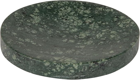 Creative Co-Op Marble Round Soapdish, Green