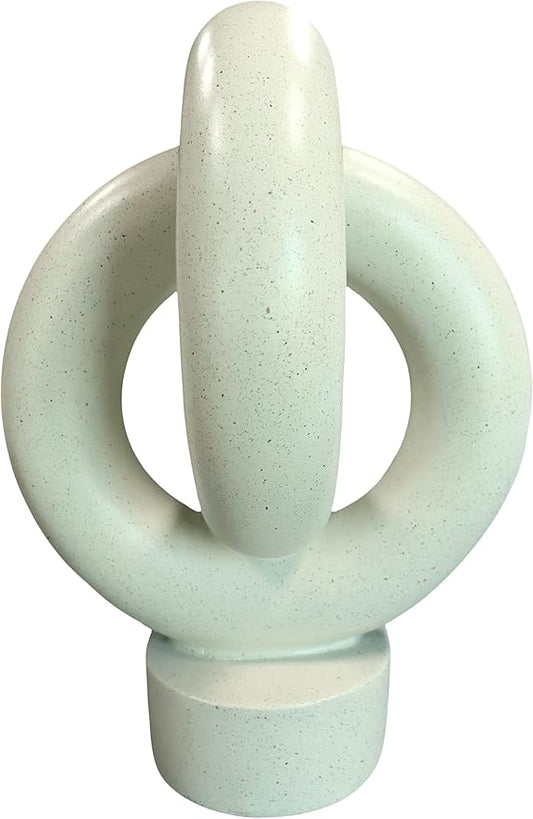 12" Modern Abstract Ring Decorative Sculpture, Knot Sculptures,Home Decor,Coffee Table Statues,Dining Living Room Desk Decor,Light Gray