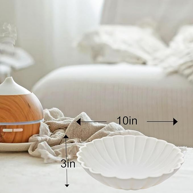 Ocean-Inspired Scallop Decorative Bowl, Fruit Bowl Home Decor, Coffee Table Tray, Key Bowls Entryway Decor, Handmade Non-Slip Decor Bowl with Coastal Charm