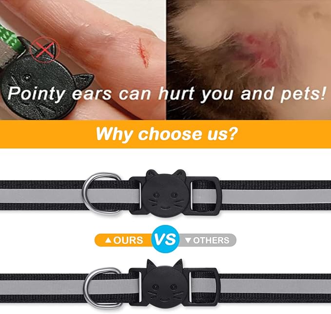 12 Pack Reflective-Breakaway Cat Collars with Bells,Safety Buckle Kitten Collar, with Name Tag, Adjustable,Ideal for Girl Cats Male Cats,Pet Supplies,Stuff,Accessories(12 Colors & 2 ID Tags)