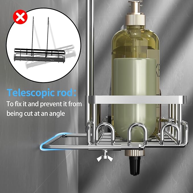Shower Caddy Hanging on Towel Bar/Handrails/Shower faucet - Shower Rack Hanging Organizer, Bathroom Shower Curtain Caddy non-Slip