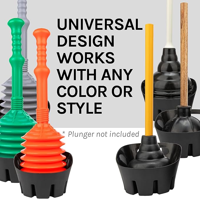 JS Jackson Supplies Universal Black Plastic Drip Tray for Toilet Plunger