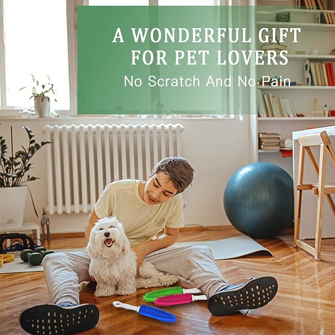 3 Pieces Pet Hair Remover - Car & Auto Detailing Brush, Lint Remover for Dogs Cats, Rubber Massage Brush for Furniture, Car Interiors, Carpet