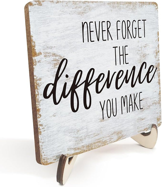 Decorative Desk Decor Motivational Positive Thank You Gifts Employee Appreciation Plaque with Wooden Stand Inspirational Wood Sign for Boss Mentor Leader Coworker Home Office Table Bookshelf