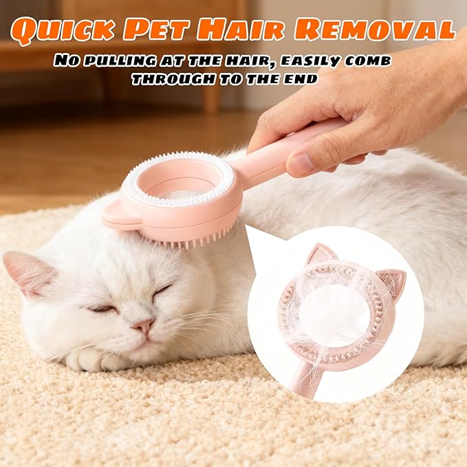 2pcs (blue) Cat Brushes for Indoor Cats Shedding, Brush for Long or Short Haired Cats, Grooming Brush Comb for Kitten Rabbit Massage Removes Loose Fur