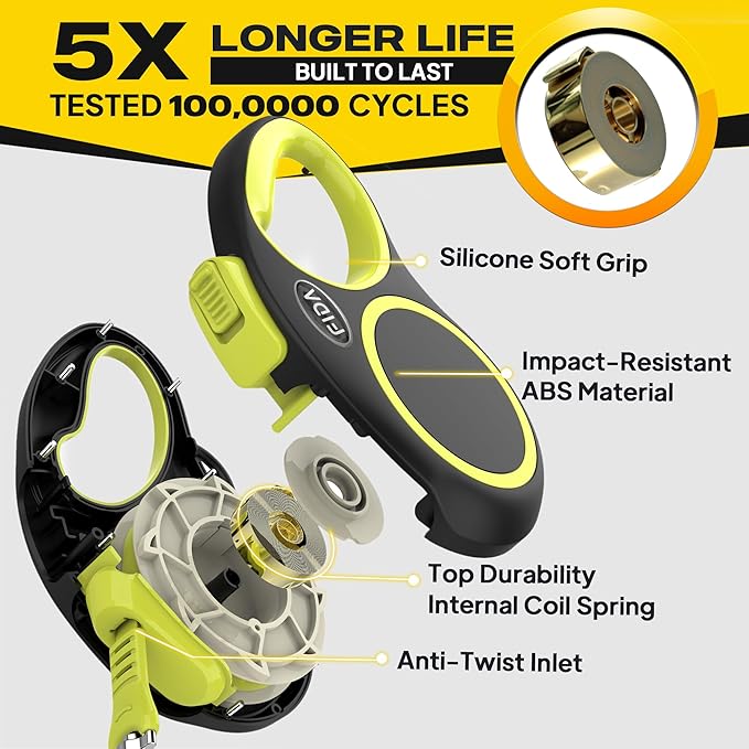 Fida Retractable Dog Leash, Reflective 16ft Heavy Duty Pet Walking Leash for Small/Medium Dog up to 26 lbs, Tangle Free. One-Hand Brake (Small, Neon Yellow)