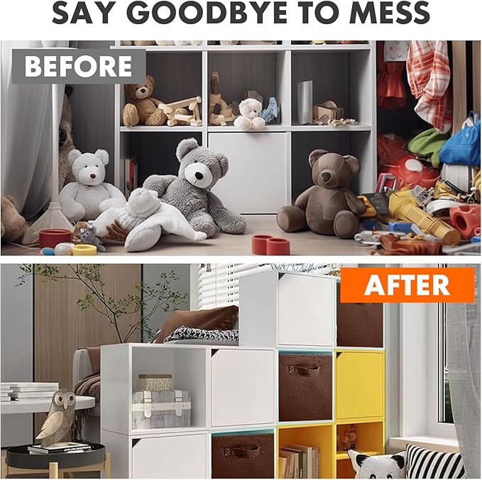 ShellKingdom Foldable Fabric Storage Cubes And Cloth Storage Organizer Drawer For Closet And Toys, 2 Pack (Chocolate)