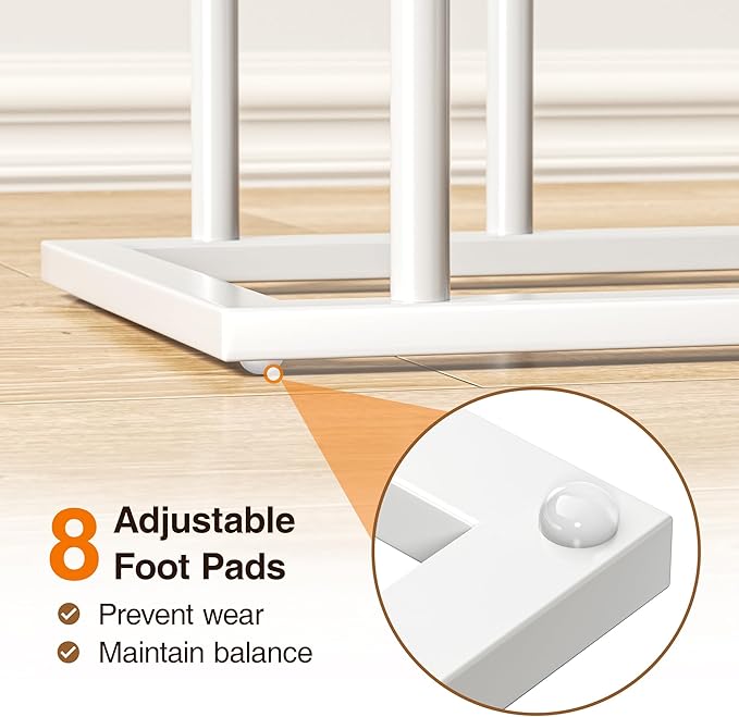 pickpiff Free Standing Shoe Racks - White Metal Boot Rack Organizer Tall Boots for Dorm Room, Closet, Entryway, Bedroom, Patio Outdoor, Hallway, White, Shoe Storage Fit for 6 Pairs