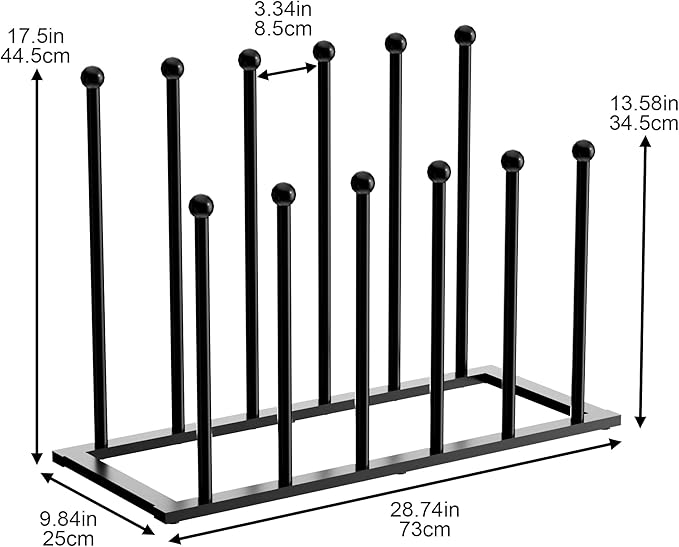 pickpiff Free Standing Shoe Racks - Black Metal Boot Rack for Dorm Room, Closet, Entryway, Bedroom, Patio Outdoor, Hallway, Black, Shoe Storage Fit for 6 Pairs