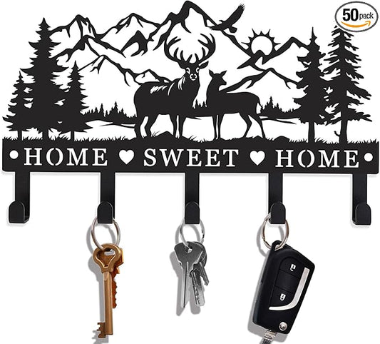 Deer Metal Key Holder for Wall Key Holder Wall Mount Key Rack Wall Mount Key Hooks for Wall Key Hanger