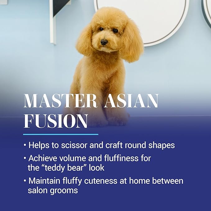 Chris Christensen 00C 6.5 in Crescent Coarse/Fine Finishing Butter Comb, Groom Like a Professional, Rounded Corners Prevent Friction and Breakage, Solid Brass Spin with Steel Teeth, Chrome Finish