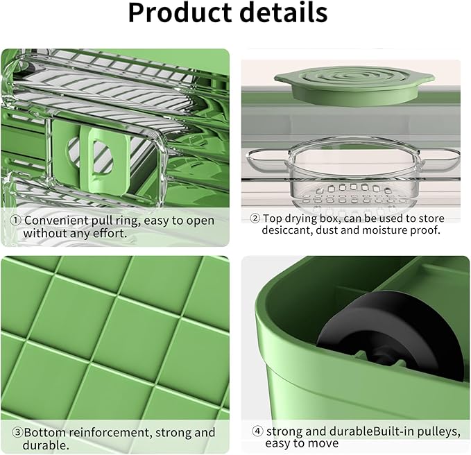 3 PACK Stackable Storage Bins, Closet Organizers with 3 Lids, Wheels, Drawers, Foldable Collapsible Box for Clothes and Camping Out Doors Bins, Oranges, 83 Liters