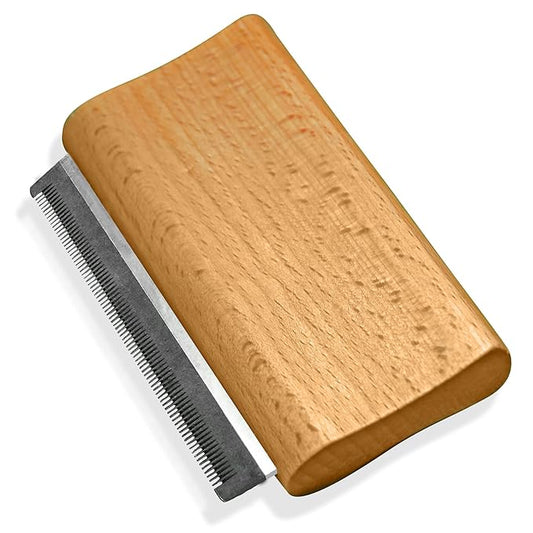 JoPets - Professional Wood Deshedding & Undercoat shedding brush for Dogs, Cats, Horses - Ergonomic Grooming Tool for short & long haired pets - Gentle wooden comb for shedding control - Pet Fur Care