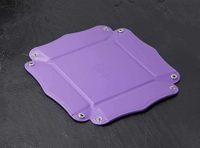 Jewelry Valet Tray, PU Leather Catchall for Girl Key Wallet Coin Box Travel (Purple)