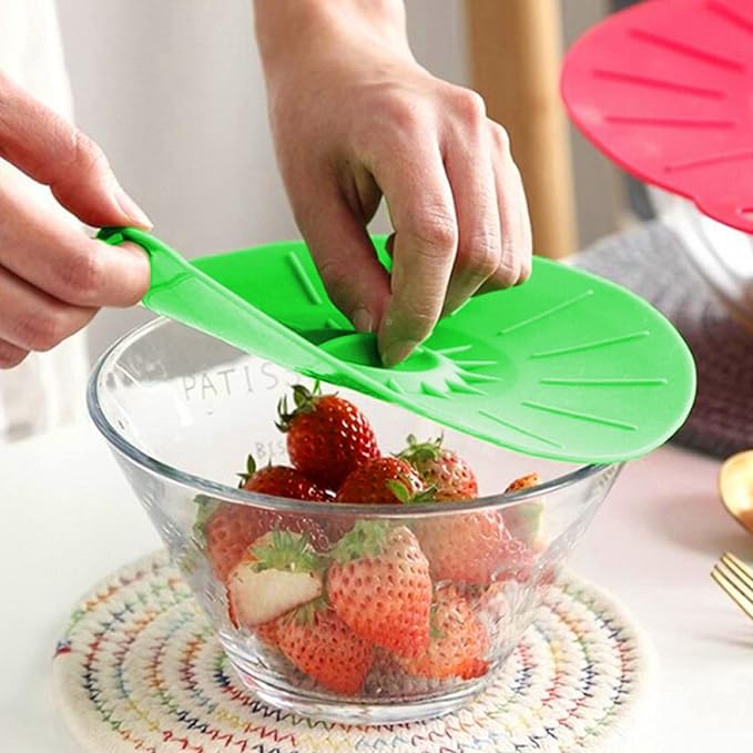 7 Pack Silicone Lids,Silicone Pot Lids,Silicone Lids for Pots And Pans,5 Sizes Reusable Heat Resistant Food Storage Covers fits Bowls, Plates, Fridge