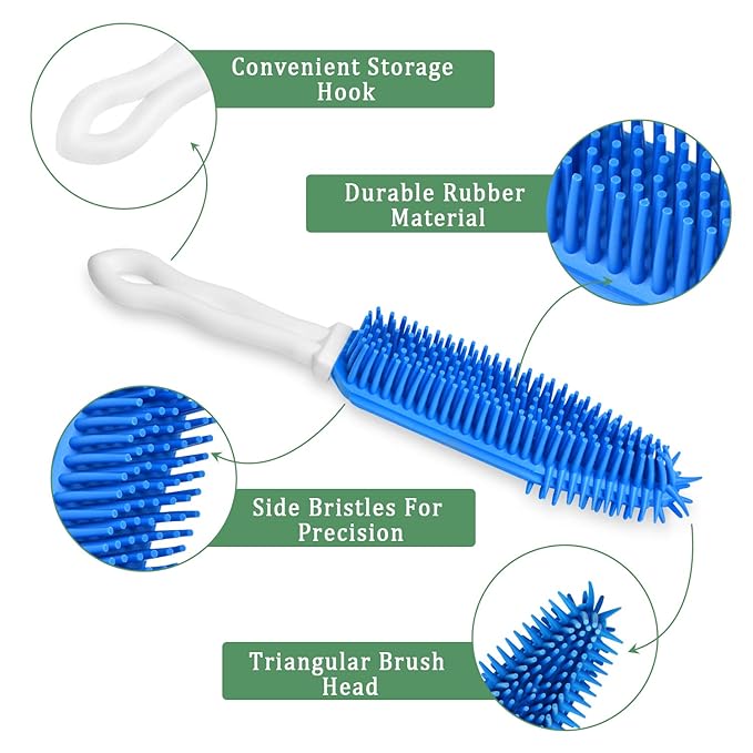 3 Pieces Pet Hair Remover - Car & Auto Detailing Brush, Lint Remover for Dogs Cats, Rubber Massage Brush for Furniture, Car Interiors, Carpet