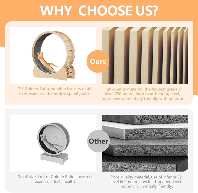 Cat Wheel for Indoor Cats - 47" Large Cat Exercise Wheels, Cats Running Wheel, Cat Treadmill