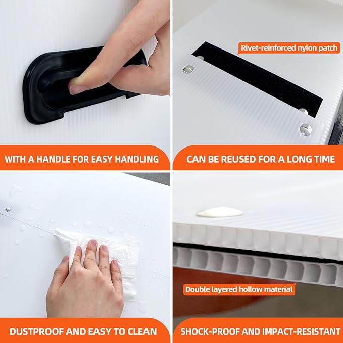 plastic storage bins with lids containers,55qt(19.7"x13.8"x11.8") 6 pack,collapsible moving boxes with handles stackable storage bins,Double-layer hollow shock-absorbing material,white