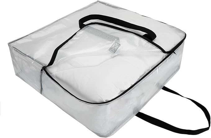 Fasmov 4 Pack Oversized Clear Storage Bag with Handles and Zippers, Vinyl Storage Bag for Comforter, Blanket, Bedding, Duvet, Transparent Moving Tote, Under the Bed Storage, Garage Organizer