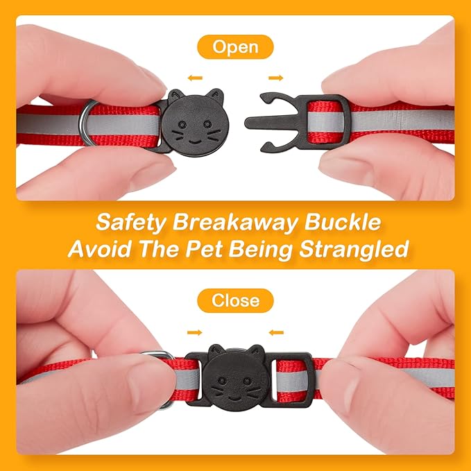 14 Pack Airtag Cat Collar Reflective-Breakaway with AirTag Holder and Bells,Adjustable 7.5''-12.5'',Safety Kitten Collar, Ideal for Girl Boy Cats,Pet Supplies,Stuff(12 Colors and 2 AirTag Holders).