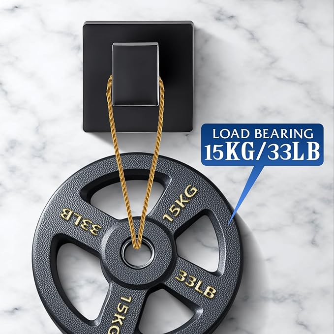 Matte Black Towel Hooks for Bathrooms, Heavy Duty Wall Mounted Stainless Steel Modern Hook, 4 Pack – Ideal for Hanging Towels, Robes, Coats, in Kitchen, Bedroom, Bathroom, or Hotel