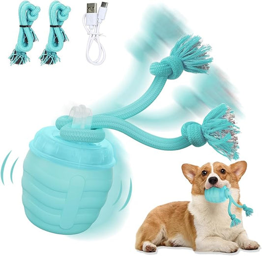 Interactive Dog Toy, [2025 Newly Upgraded] Motion Activated Rolling Squeaky Ball for Medium/Large Dogs, Automatic Moving Dogs Ball for Boredom, USB Rechargeable(Cyan)