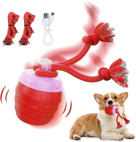 Interactive Dog Toys, [2025 Newly Upgraded] Motion Activated Rolling Squeaky Ball for Medium Dogs, Automatic Moving Dogs Ball for Boredom, USB Rechargeable(Red)