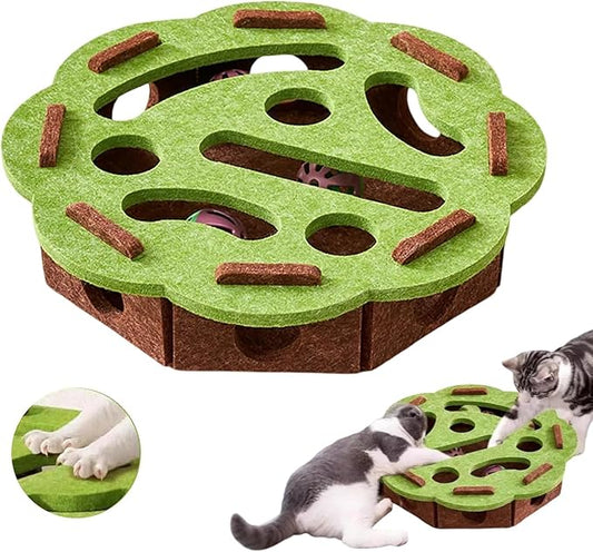 Cat Scratch Puzzle Box, Interactive Nail File Enrichment Maze, Mental Stimulation Toy for Cats and Kittens