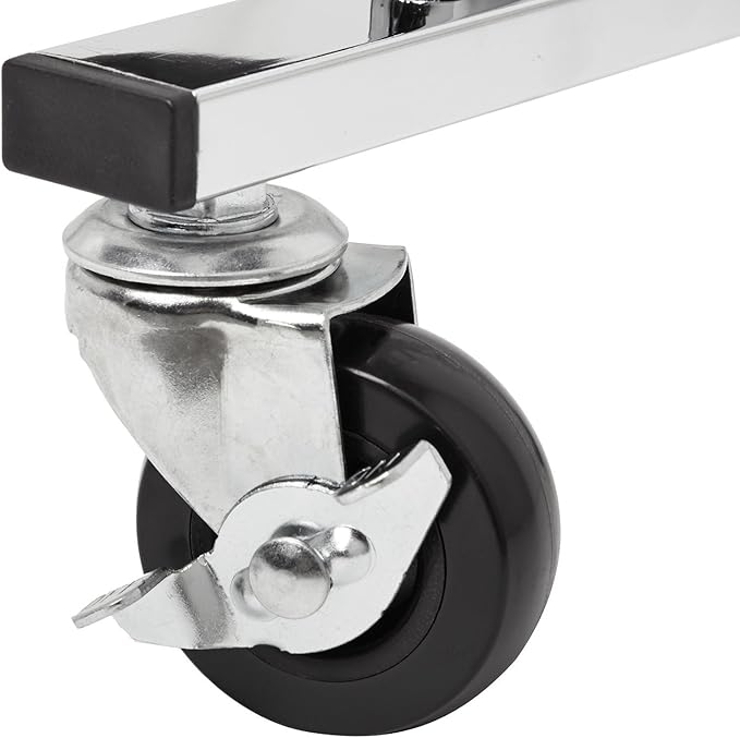 Amazon Basics 50-Pair Shoe Rack Organizer, Chrome, 35.8 x 14.6 x 59.5 inches