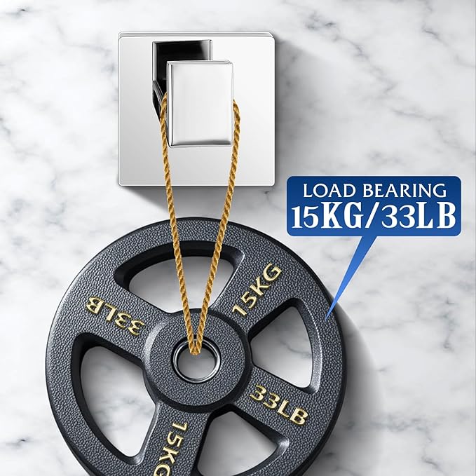 Towel Hooks for Bathrooms, Heavy Duty Wall Mounted Stainless Steel Modern Hook, 2 Pack – Ideal for Hanging Towels, Robes, Coats, in Kitchen, Bedroom, Bathroom, or Hotel (2, Chrome Polished)