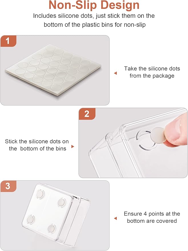 SMARTAKE 22-Piece Drawer Organizer with Non-Slip Silicone Pads, 4-Size Clear Desk Drawer Organizer Trays Storage Tray for Makeup, Jewelries, Utensils in Bedroom Dresser, Office and Kitchen, Clear