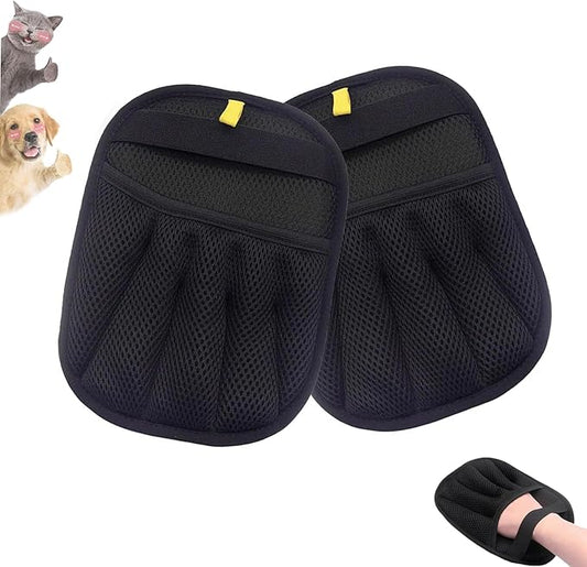 Pet Hair Removal Glove For Cats & Dogs 2pcs, Newly Upgraded Five-Finger Style Pet Hair Removal Tool Glove，Reusable Pet Hair Remover Electrostatic Gloves，Dog Hair Remover &Cat Hair Remover Clean Set