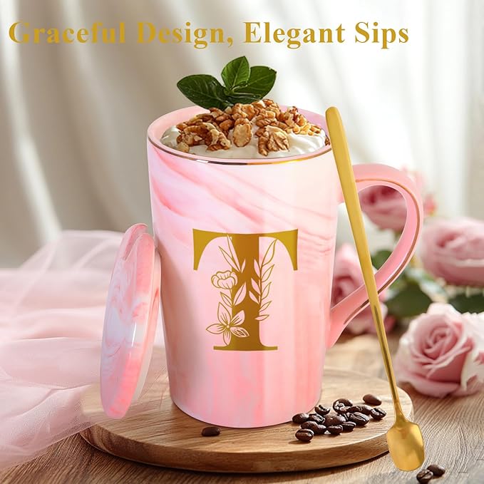 Personalized Ceramic Coffee Mug with Lid Tea Cup Farewell Going Moving Away Leaving Goodbye Gifts for Women Men Coworker Teacher Friends Boss Neighbors Basic Training Job Promotion,T