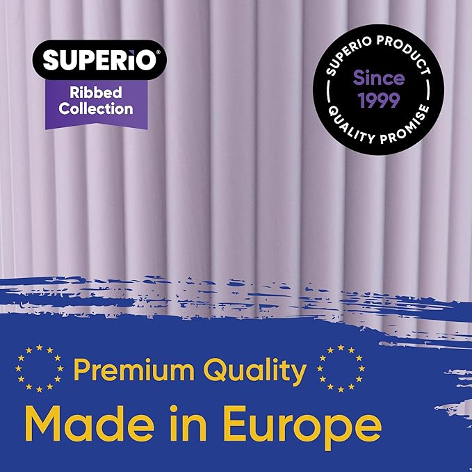 Superio Ribbed Collection - Decorative Plastic Laundry Basket with Cut-Out Handles, Lilac Purple (2 Pack) Hamper Organzier for Bedroom Bathroom College Dorm Room 35 Liter