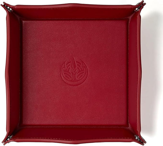 Jewelry Tray, PU Leather Catchall Valet Tray for Girl Key Wallet Coin Box Travel(Coral Red)